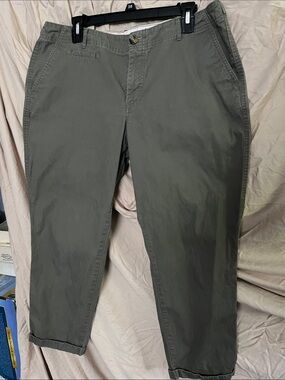 Dockers Pants Womens 16 Olive Weekend Chino Slim Ankle Lightweight